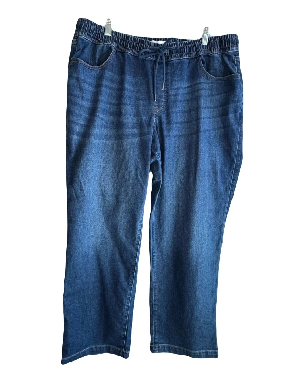 Lane Bryant Women’s Elastic Waist Blue Jeans Casual Pull-On Style Drawstring 18